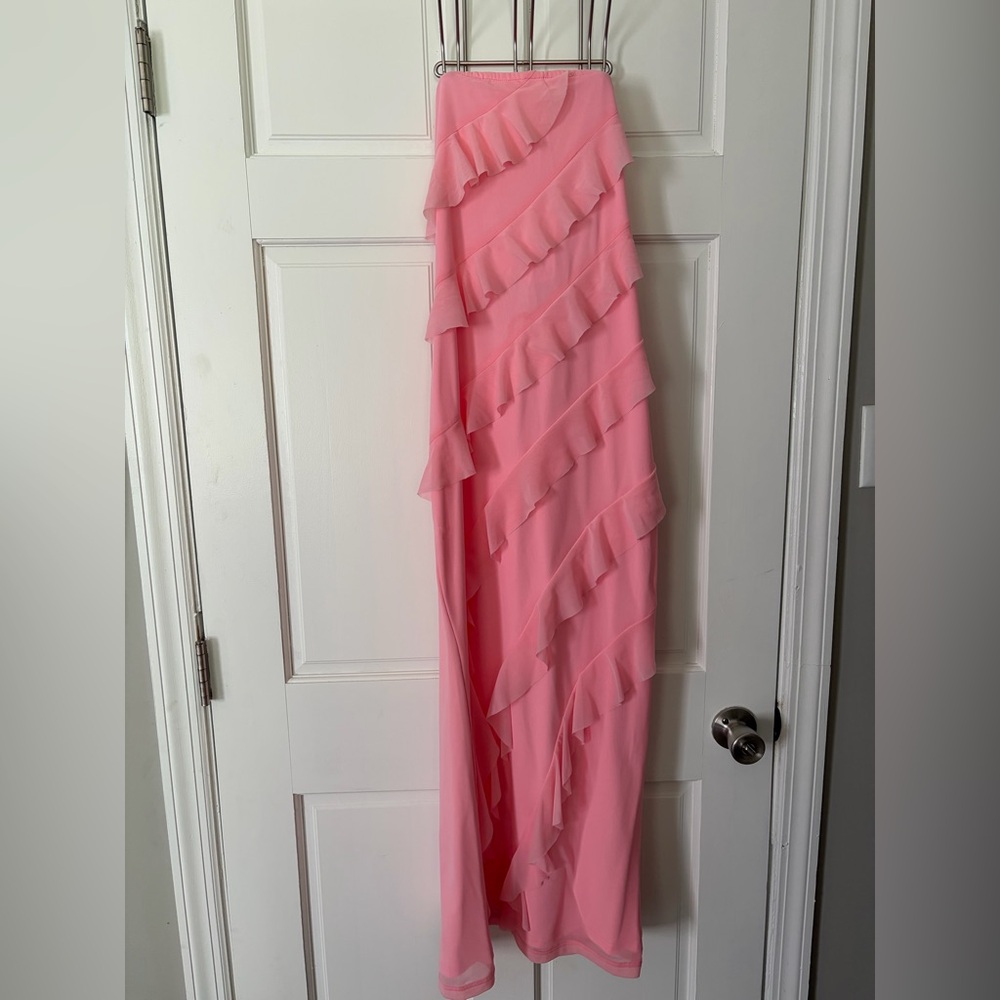 Elegant Pink Ruffled Dress
